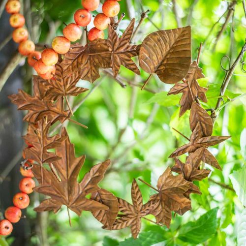 Floristik24 Leaf wreath noble rust, metal decoration, wreath, autumn decoration, memorial floristry Ø29cm