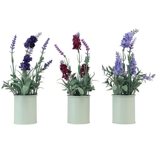 Floristik24 Lavender in Pot Artificial Purple Pink Light Purple H26cm 3pcs