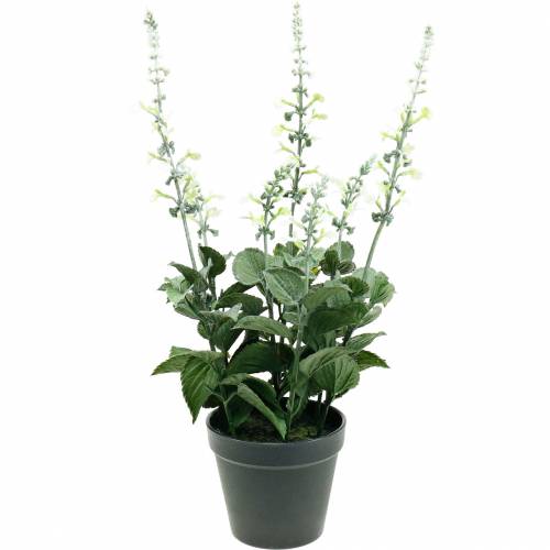 Floristik24 Artificial Lavender Pot Decorative Lavender Silk Flower in White