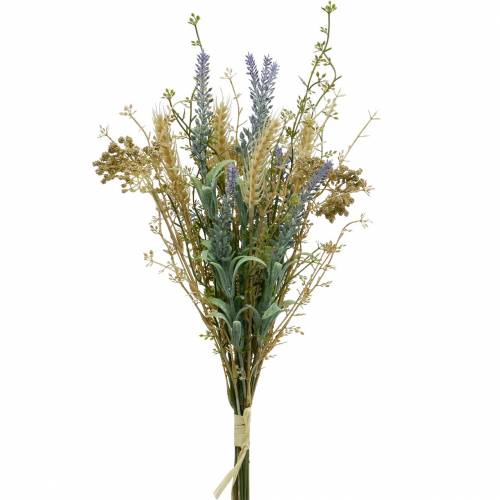 Floristik24 Artificial lavender bunch, silk flowers, field bouquet of lavender with ears of wheat and meadowsweet
