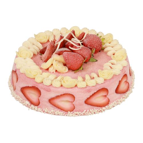 Food dummy, artificial cake strawberry cream Ø23cm H9.5cm