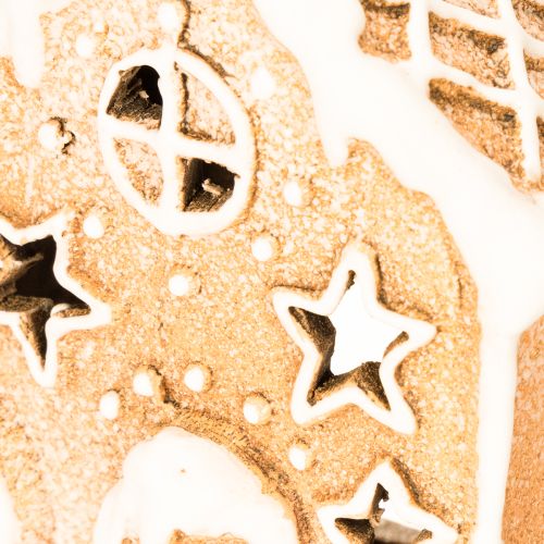 Gingerbread house tealight holder for standing and decorating, 13cm | Floristik24.co.uk