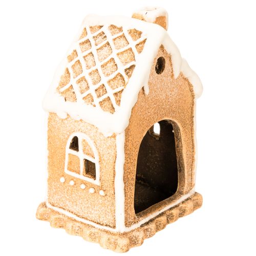 Gingerbread house tealight holder for standing and decorating, 13cm | Floristik24.co.uk