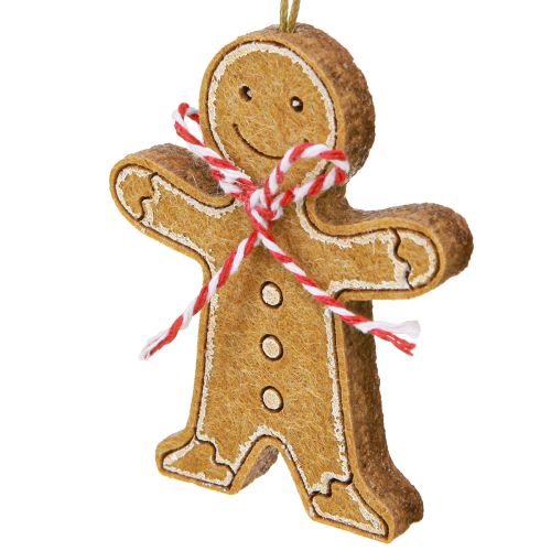 Product Gingerbread Man Decoration for Hanging Wood Assorted 8cm 12pcs