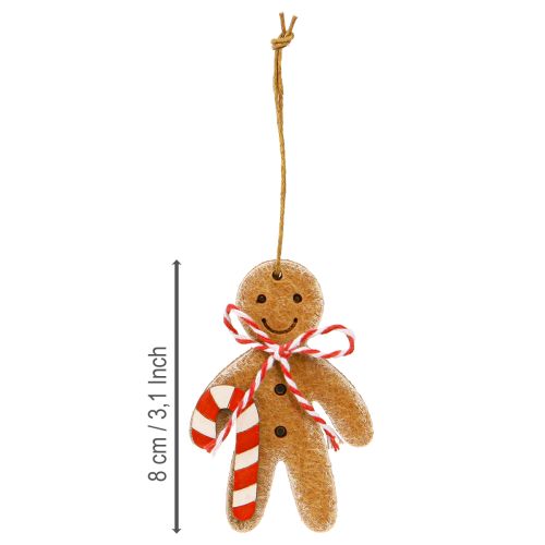 Product Gingerbread Man Decoration for Hanging Wood Assorted 8cm 12pcs