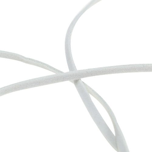 Floristik24 Leather cord white 3mm 10m