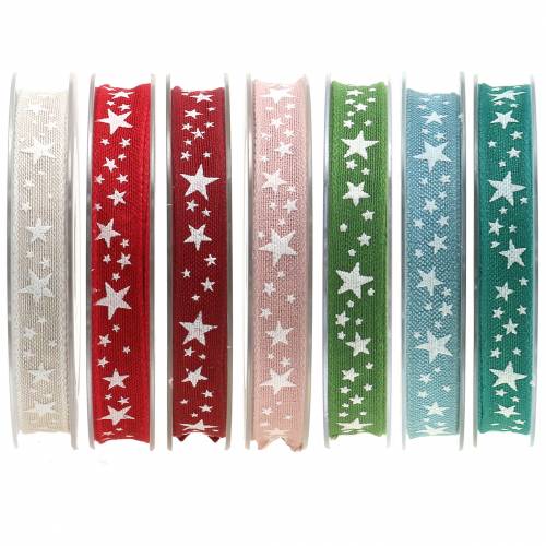 Product Jute ribbon with star motive 15mm 15m