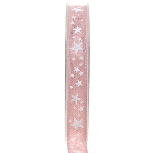 Floristik24 Jute ribbon with star motif rose 15mm 15m