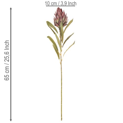 Artificial Protea Leucadendron Flowers, 100cm, 3 Stems, Cream, Burgundy, Pink | Floristik24.co.uk