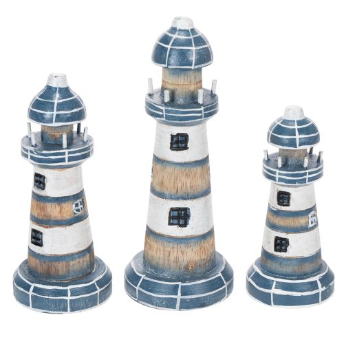 Floristik24 Lighthouse decoration, maritime style, for living room and terrace, 20cm, set of 3.