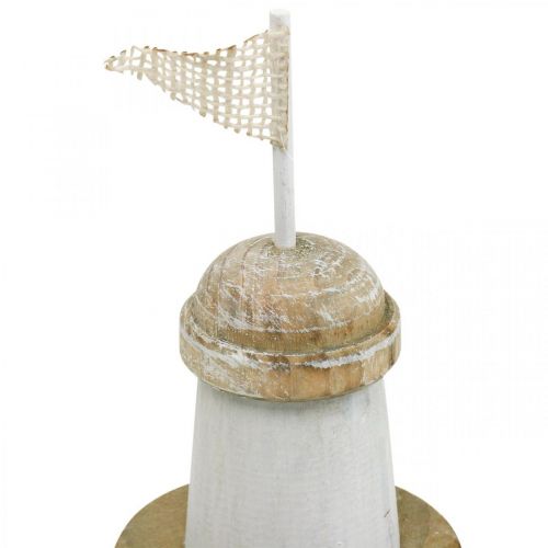 Floristik24 Maritime decoration, lighthouse made of wood, marine decoration, decorative lighthouse blue H31cm