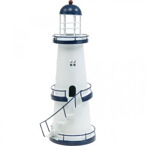 Floristik24 Lighthouse dark blue maritime decoration metal summer decoration