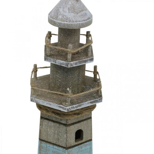 Floristik24 Lighthouse to put, maritime wooden decoration nature, blue-white shabby chic H54cm