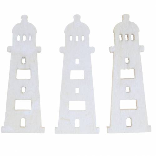 Scatter decoration lighthouse wood natural 4cm 72 pcs