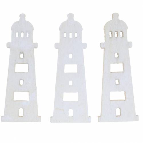 Floristik24 Scattered decoration lighthouse wood natural 4cm 72p