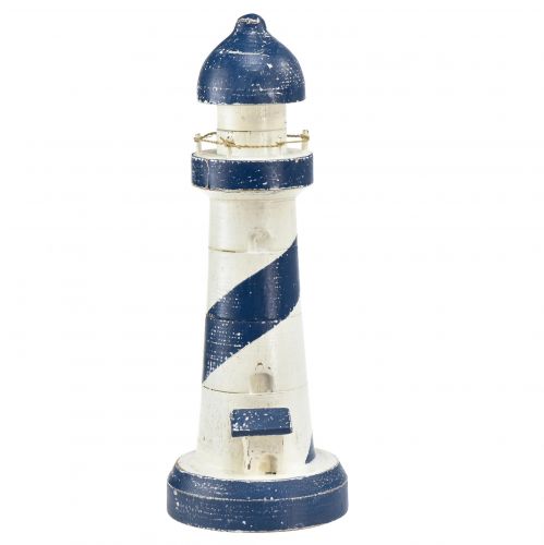 Product Lighthouse Maritime table decoration blue white Ø10.5cm H28.5cm