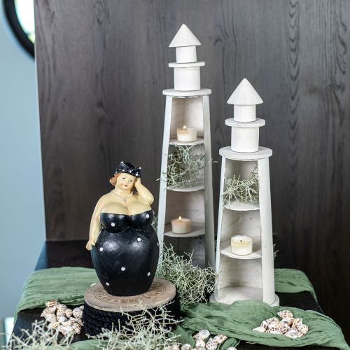 Product Lighthouse Shabby Chic Cream Summer Decoration Maritime Ø14.5cm H51cm