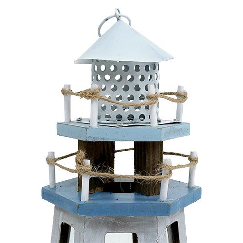 Floristik24 Lighthouse as tealight holder Nature Blue H32cm