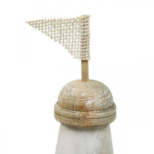Floristik24 Wooden Lighthouse Maritime Wood Deco Blue White H30.5cm