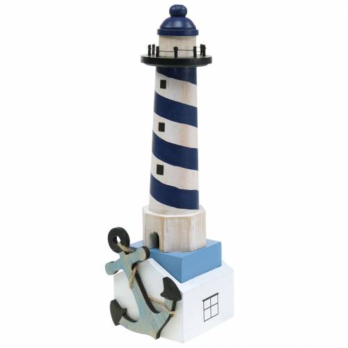 Floristik24 Maritime deco lighthouse dark blue 34cm