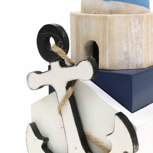 Maritime deco lighthouse light blue 34cm | Floristik24.co.uk