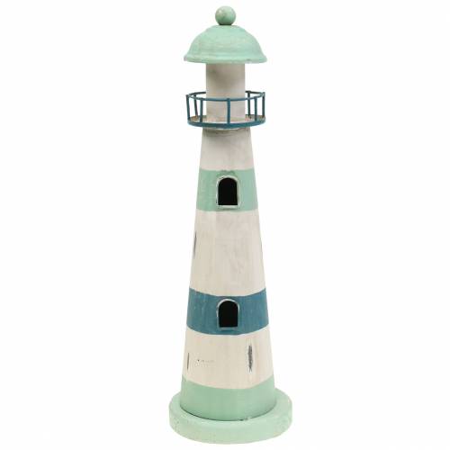 Floristik24 Lighthouse turquoise, white Ø10.5cm H35cm