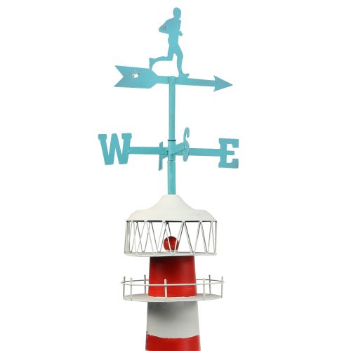 Floristik24 Lighthouse red white with weather vane 90cm