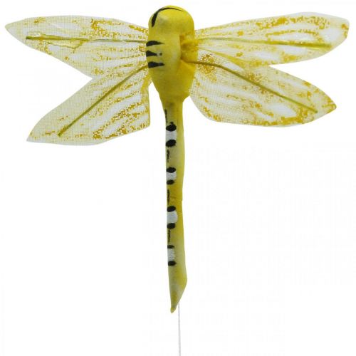 Product Summer decoration, dragonflies on wire, decorative insects yellow, green, blue W10.5cm 6pcs