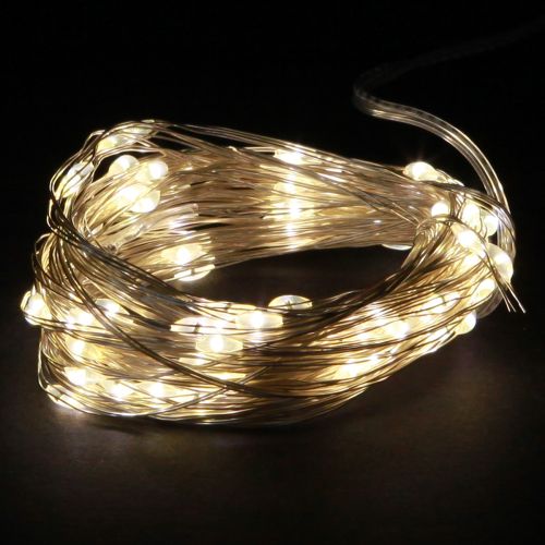 Fairy Lights 50 Micro LED Warm White Timer For Battery 6 pcs