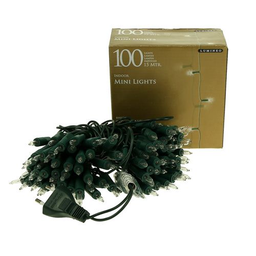 Floristik24 Fairy lights mini 100er 15m for indoor green / clear
