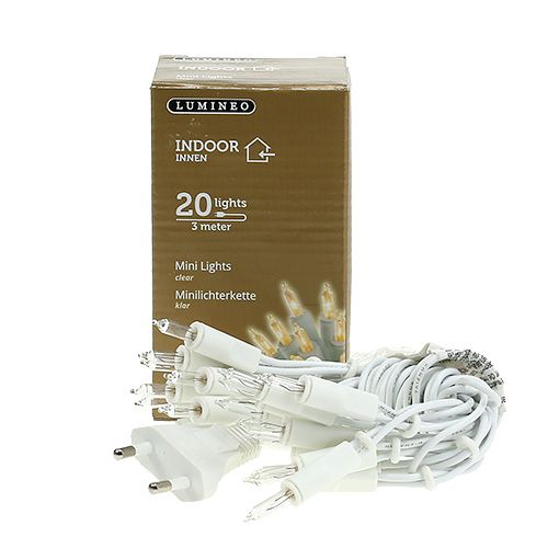 Floristik24 Fairy lights mini 20s 3m for indoor white / clear