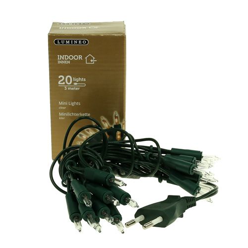 Floristik24 Light chain mini 20 3m for inside green, warm white