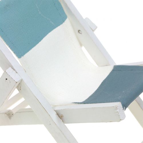 Product Decorative deck chair white-blue-gray H10cm