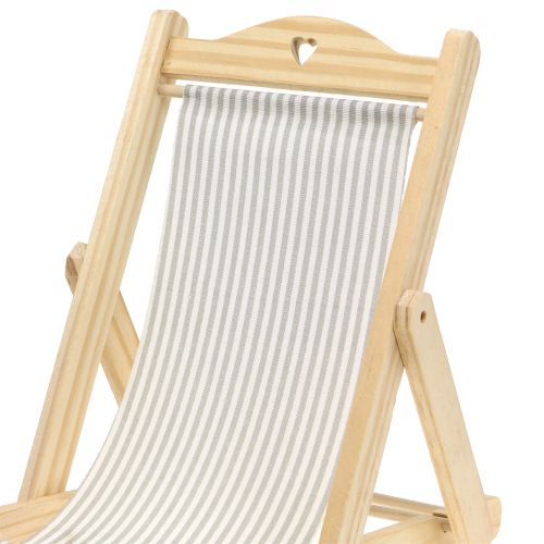 Product Deco deck chair gray-white H24cm