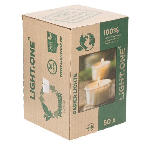 Product Tealight in paper sleeve for festive occasions and atmospheric moments Light One 4cm 50pcs