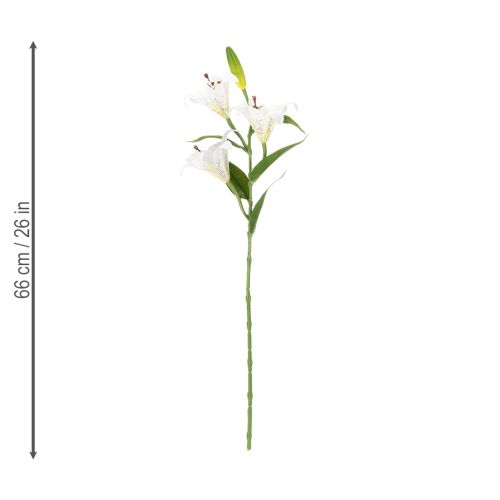 Product Artificial lily flower, realistic replica, durable decoration for living spaces, 66cm, 2 pieces
