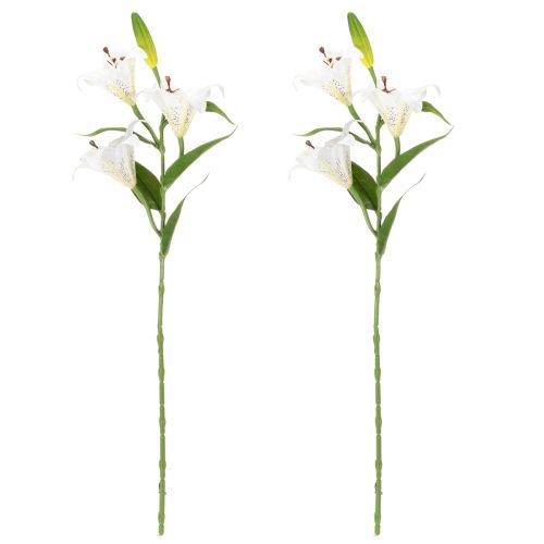 Product Artificial lily flower, realistic replica, durable decoration for living spaces, 66cm, 2 pieces