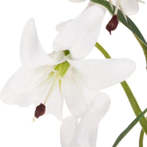 Artificial White Lily Stem with Long Flowers 80cm | Floristik24.co.uk