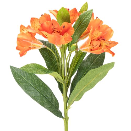 Artificial Alstroemeria Bouquet in Vibrant Orange with Three Stems, 75cm | Floristik24.co.uk