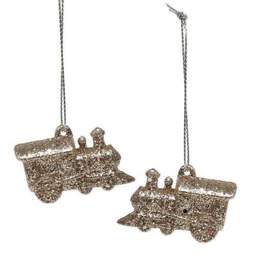 Locomotive Champagne with glitter 4cm 12pcs