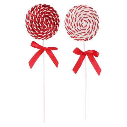 Lollipop Christmas Decoration Red White Lolly Foam H30cm 2pcs