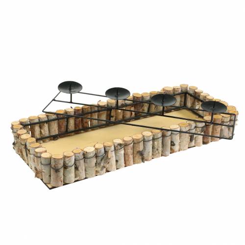 Floristik24 Advent candle tray with birch edge 44cm