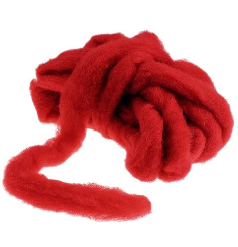 Wool roving 10m dark red