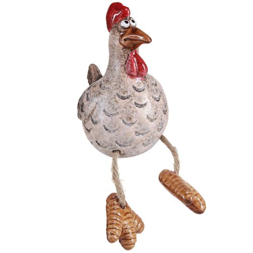 Floristik24 Funny Chicken Ceramic Decoration Edge Stool Easter 9.5cm 3 Pcs