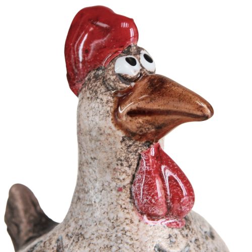 Floristik24 Funny Chicken Ceramic Decoration Edge Stool Easter 9.5cm 3 Pcs