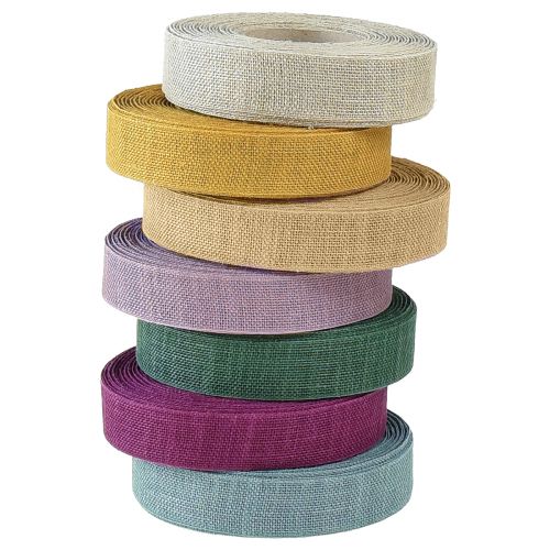 Product Deco Ribbon Nature Basic Linen Ribbon Various Colors 25mm 20m