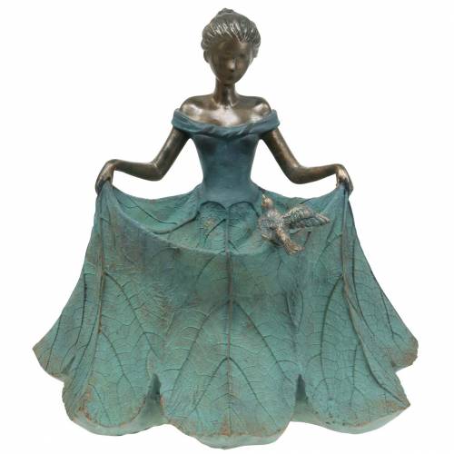 Product Bird bath garden figure girl in flower dress H33.5cm