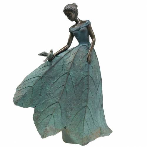 Floristik24 Garden figure girl in flower dress bronze/green H52.5cm