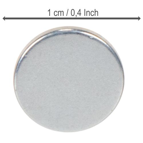 Round Metal Magnets for Candle Holders and Metal Trays, 1cm, Silver, Set of 20 | Floristik24.co.uk
