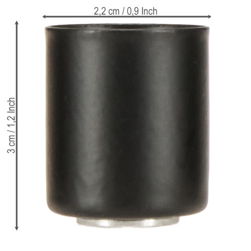 Product Magnetic candle holder, black metal, H3cm, 4 pieces
